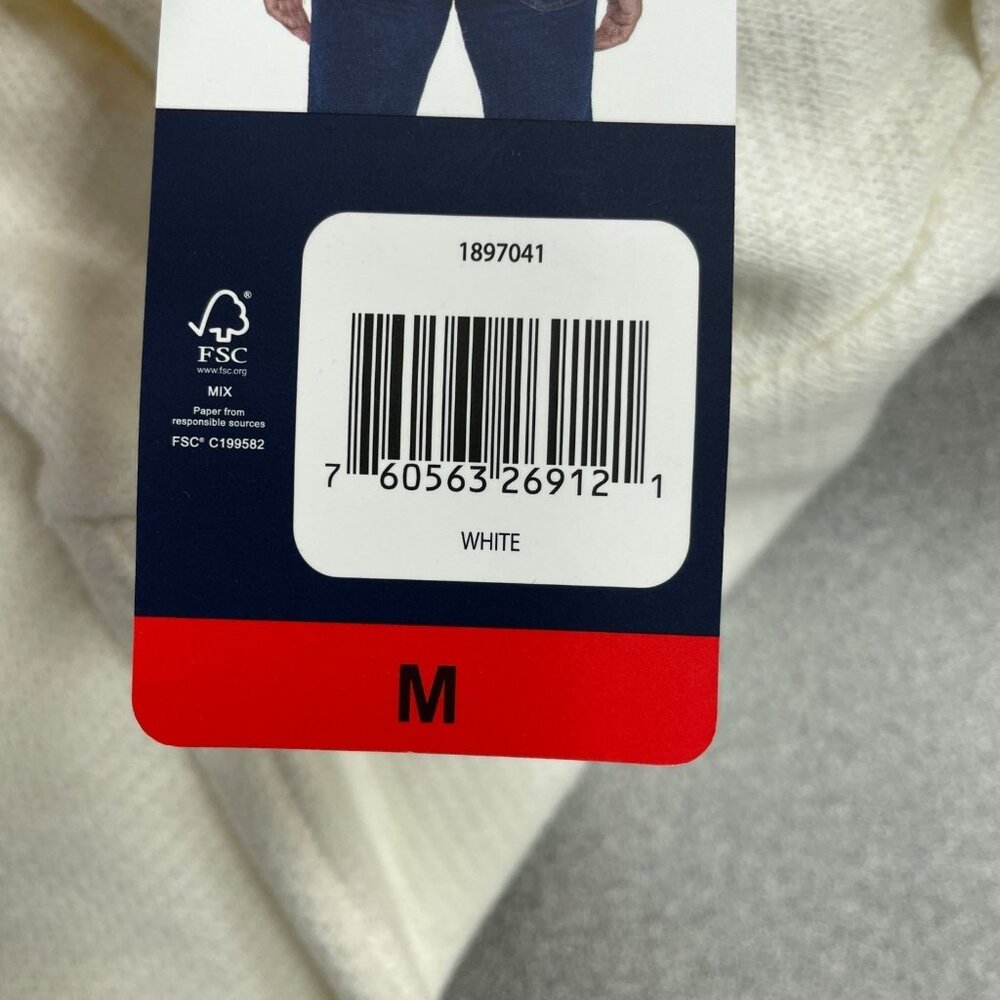 NEW GAP Men's M Textured Pullover Hoodie White/ Cream G1598 - Picture 11 of 12